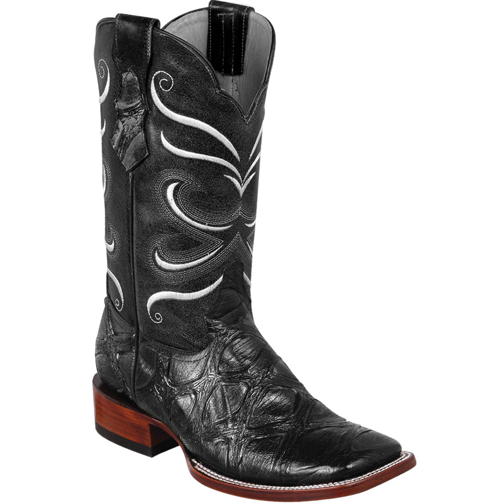 Black Pirarucu Print Boots - EE