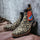 Quincy Pirarucu Print Short Cowboy Boots