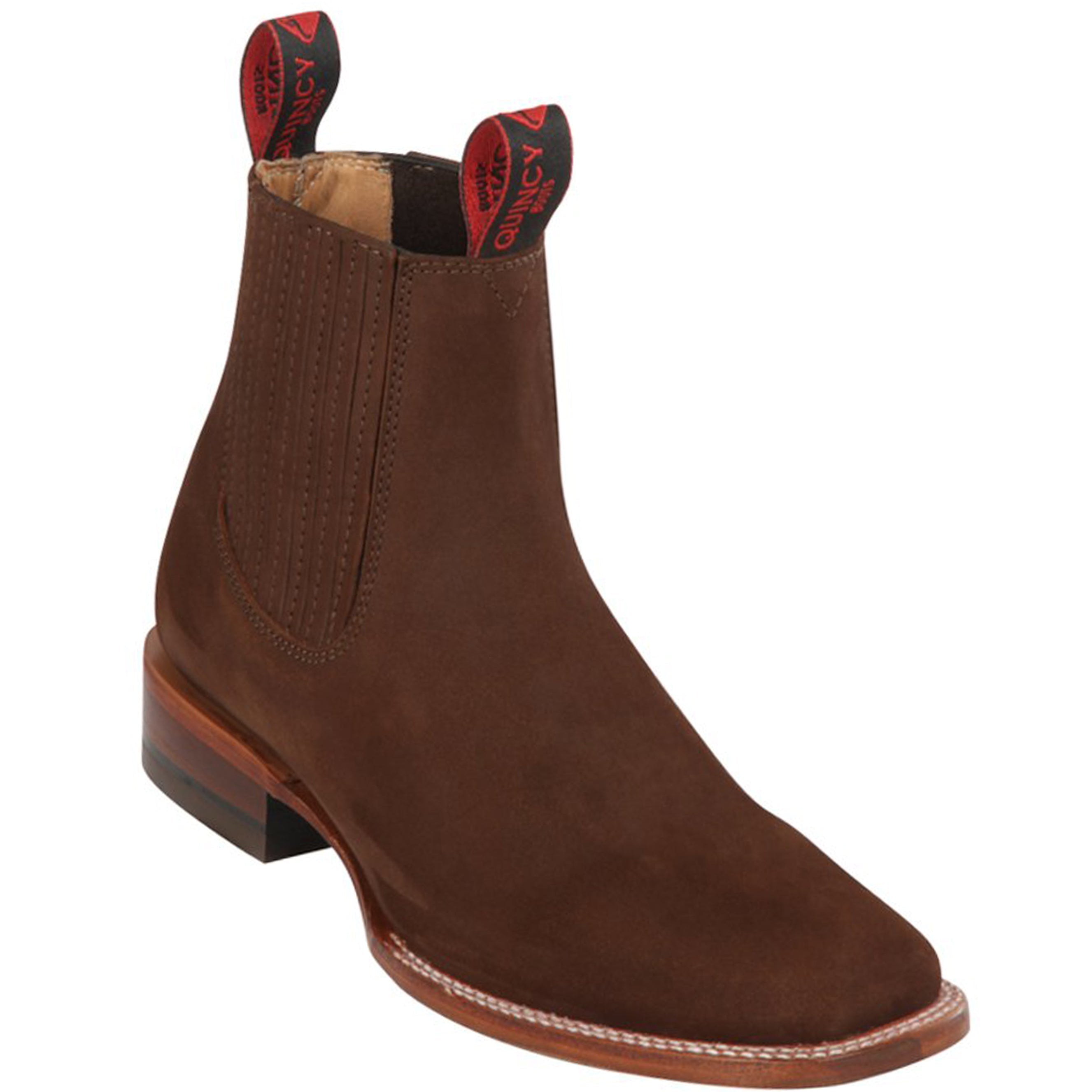Mens Brown Square Toe Ankle Boots - EE