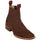 Quincy Mens Brown Square Toe Ankle Boots