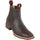 Quincy Mens Brown Square Toe Ankle Boots