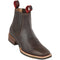 Quincy Mens Brown Square Toe Ankle Boots