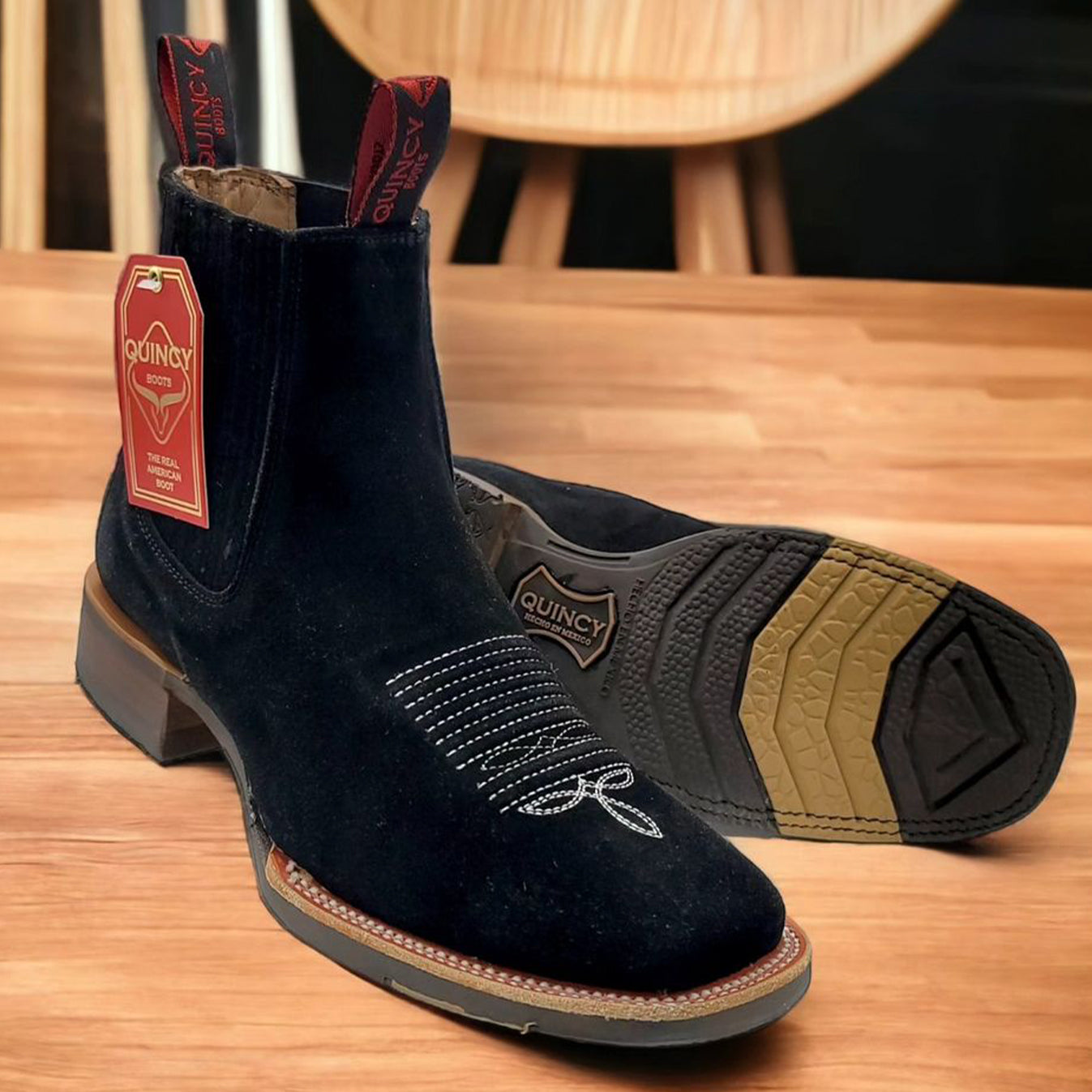 Mens Black Suede Boots - Black