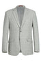 "Men's Slim Fit Two-Button Sport Coat Blazer - Light Grey Ash Windowpane Plaid"