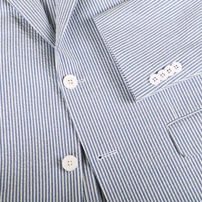 Seersucker Blazer - "Sapphire Blue"  Seersucker Sport Coat Sapphire Blue Seersucker Stretch Sport Coat