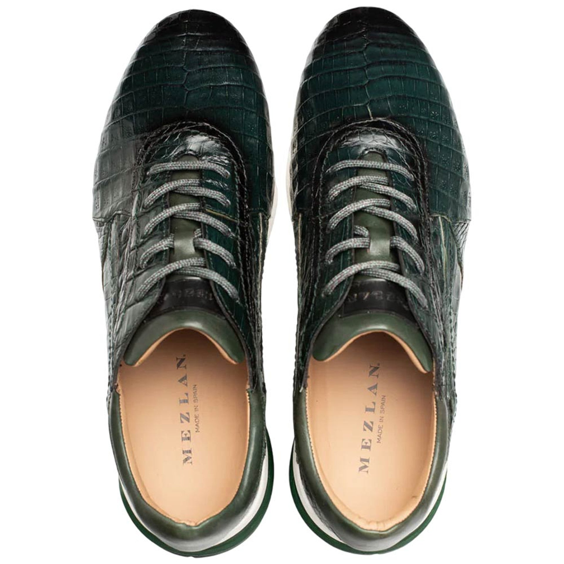 Men's Quevedo  Forest/Green Genuine Crocodile Exotic Sneaker By Mezlan Made In Spain Brand - 8