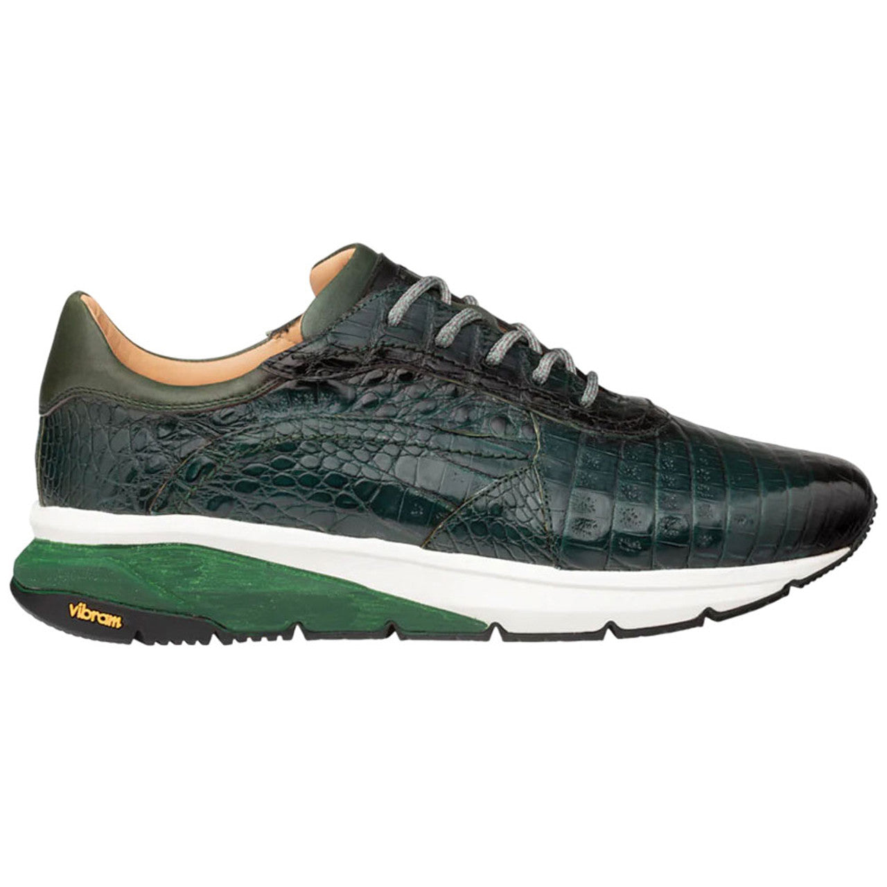 Men's Quevedo  Forest/Green Genuine Crocodile Exotic Sneaker By Mezlan Made In Spain Brand - 8