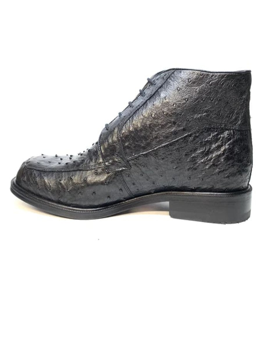 Los Altos Black Ostrich Quill Dress Ankle Boots - 7