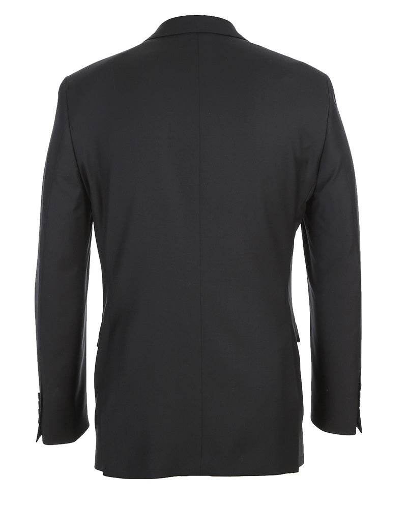 Half Canvas Wool Dress Suit Regular Fit 2 Piece in Black - 38 Regular - 32 Waist