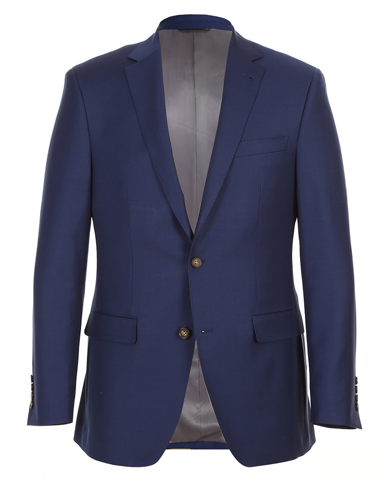 Half Canvas Wool Dress Suit Regular Fit 2 Piece in Blue - 38 Regular - 32 Waist
