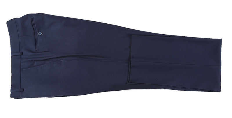 Half Canvas Stretch Wool Dress Suit Regular Fit 2 Piece in Navy - 38 Regular - 32 Waist