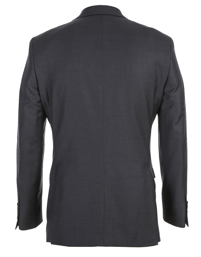 Half Canvas Wool Dress Suit Regular Fit 2 Piece in Charcoal - 38 Regular - 32 Waist