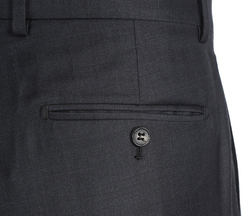 Half Canvas Wool Dress Suit Modern Fit 2 Piece in Charcoal - 36 Regular - 30 Waist