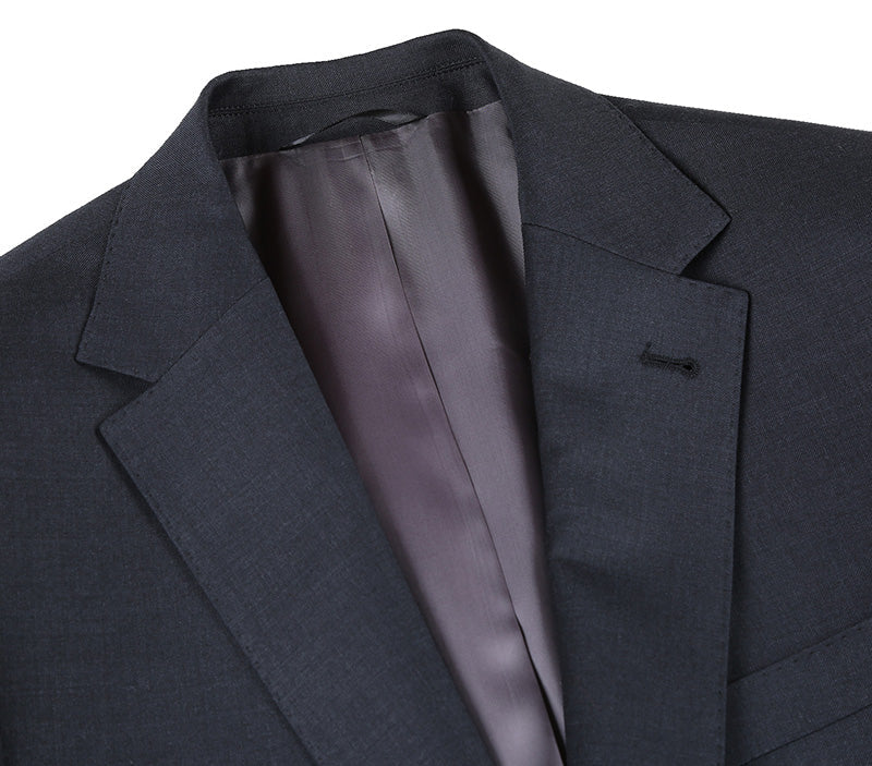 Half Canvas Wool Dress Suit Regular Fit 2 Piece in Charcoal - 38 Regular - 32 Waist