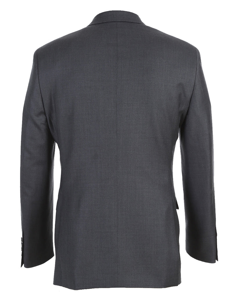 Half Canvas Wool Dress Suit Regular Fit 2 Piece in Gray - 38 Regular - 32 Waist