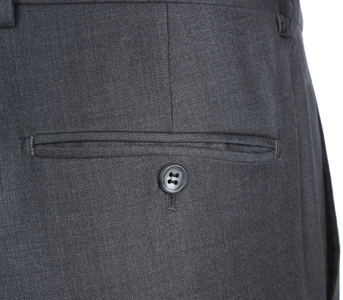 Half Canvas Wool Dress Suit Regular Fit 2 Piece in Gray - 38 Regular - 32 Waist