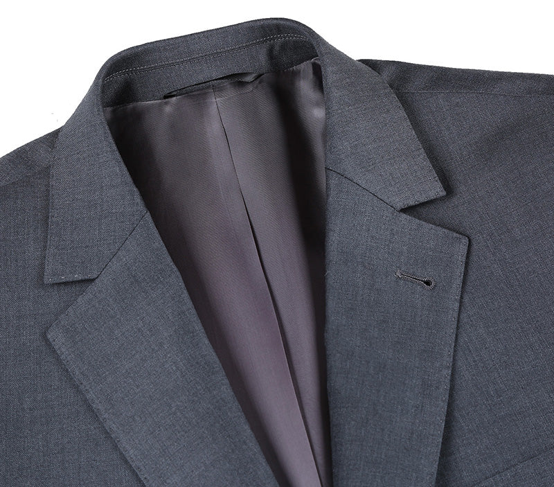 Half Canvas Wool Dress Suit Regular Fit 2 Piece in Gray - 38 Regular - 32 Waist