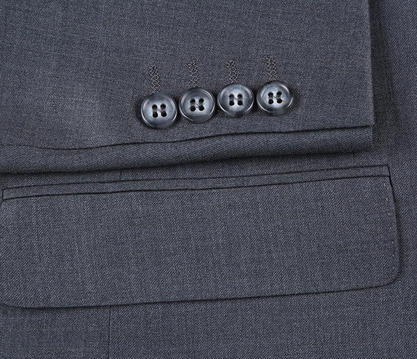 Half Canvas Wool Dress Suit Modern Fit 2 Piece in Gray - 36 Regular - 30 Waist