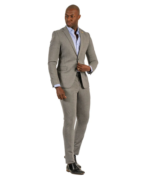 Stretch Fabric - Slim Fitted Suit - "Grey" Light Weight Suit - "Style #"