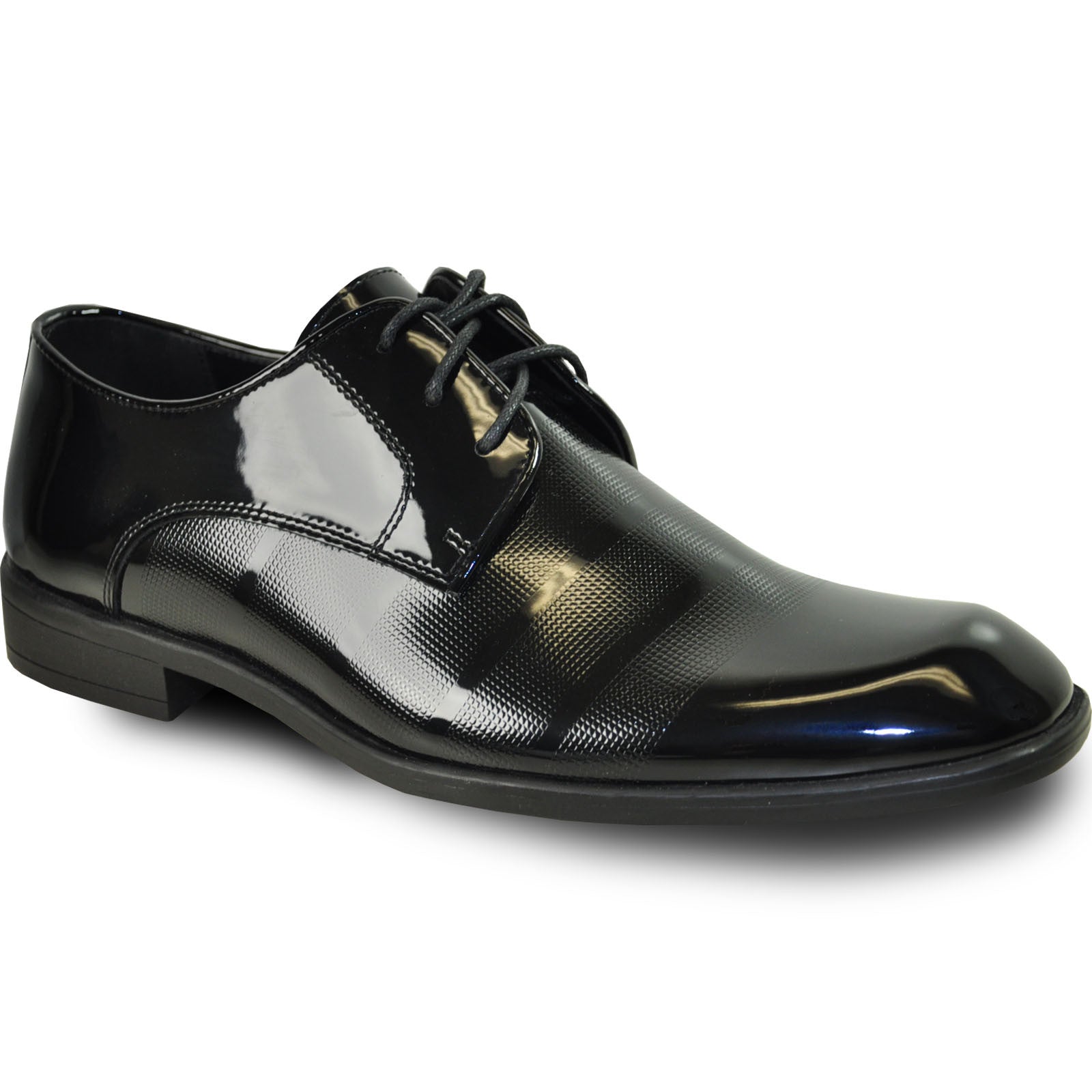 "Black Patent Oxford Tuxedo Dress Shoe - Men's Classic Lace Up"