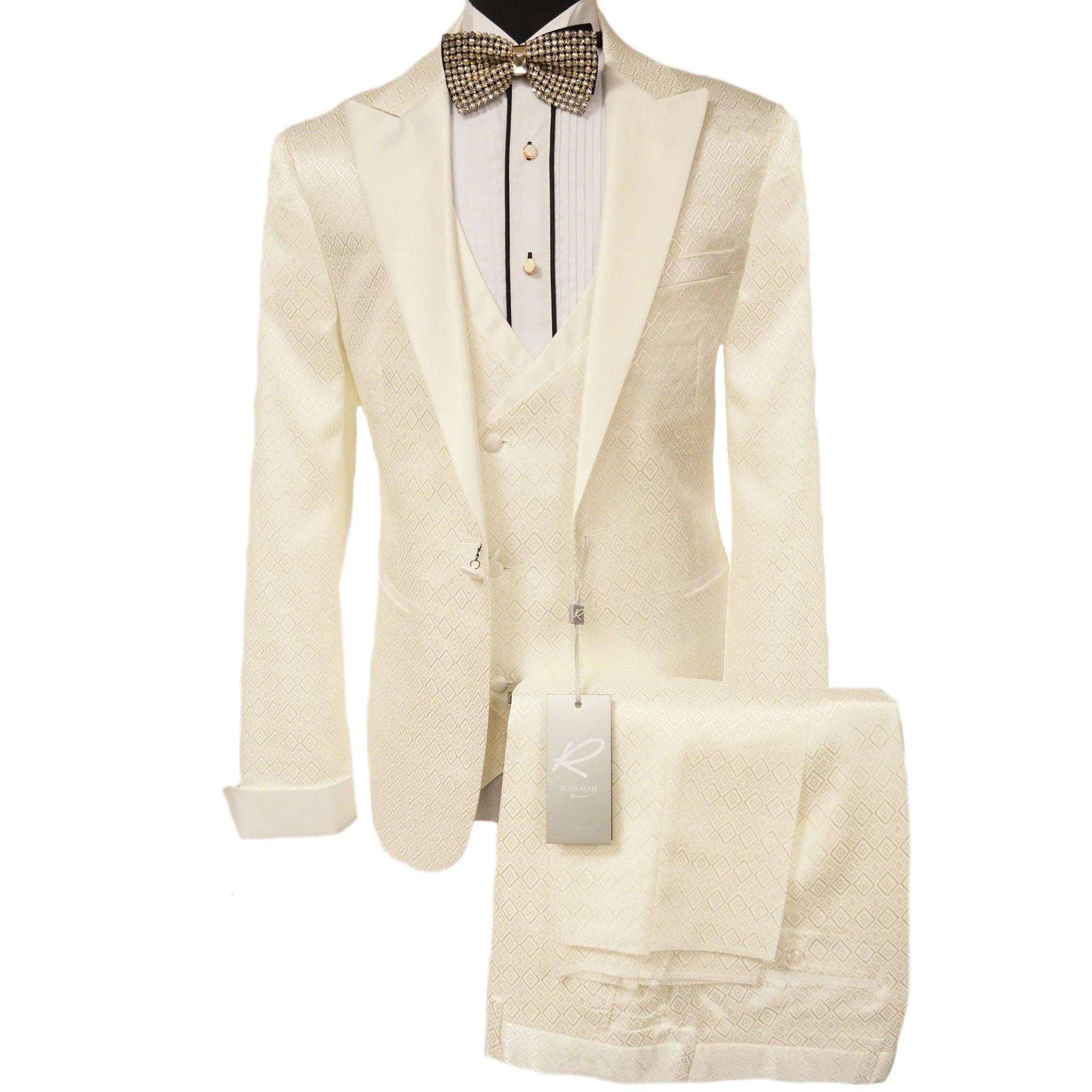 Rossiman Suits For Sale -  Mens Designer Suit - Fashion Suits - Fancy 2 Piece Black Suits - 38 Short Jacket+32 Waist Adjustable 28to34)(Height: 5 4 to5 7 )(Neck  15-16.5)S-M)