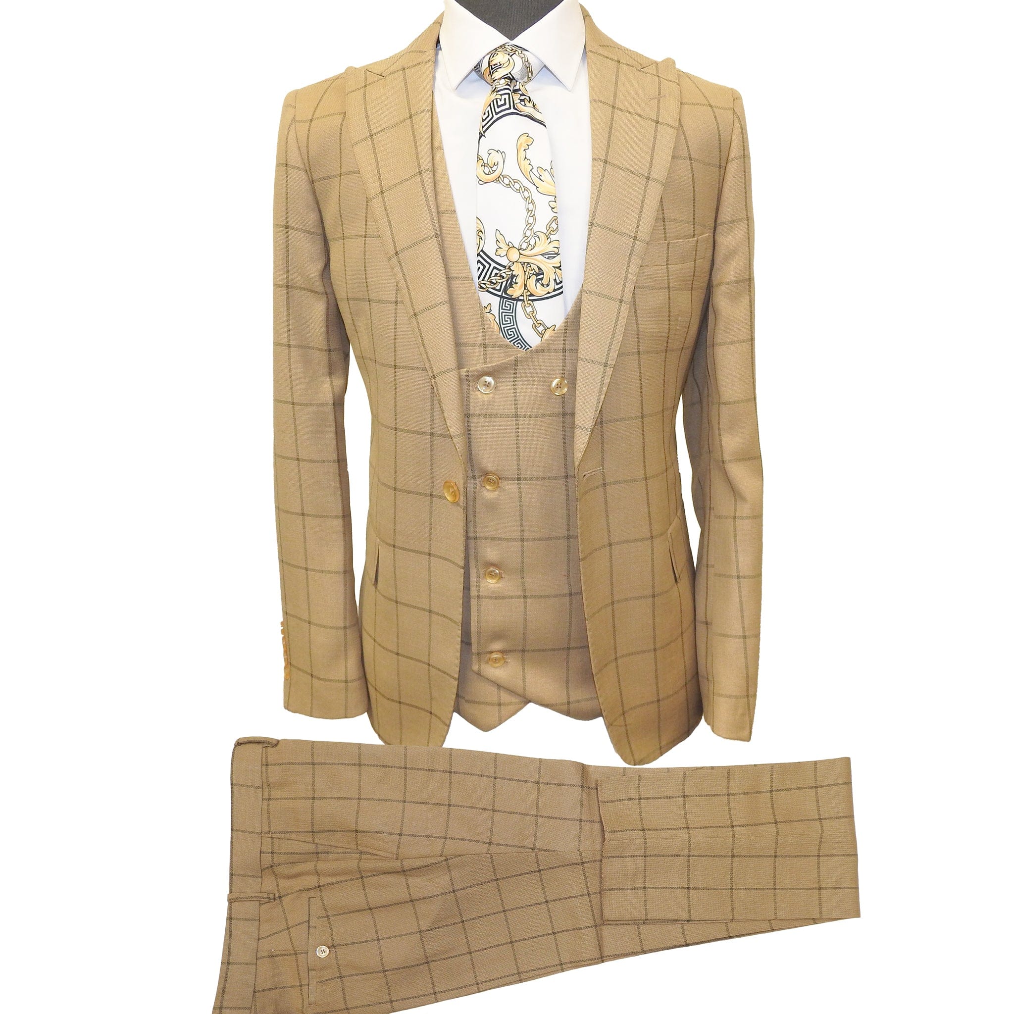 Rossiman Suits For Sale -  Mens Designer Suit - Fashion Suits - Fancy Beige Suits