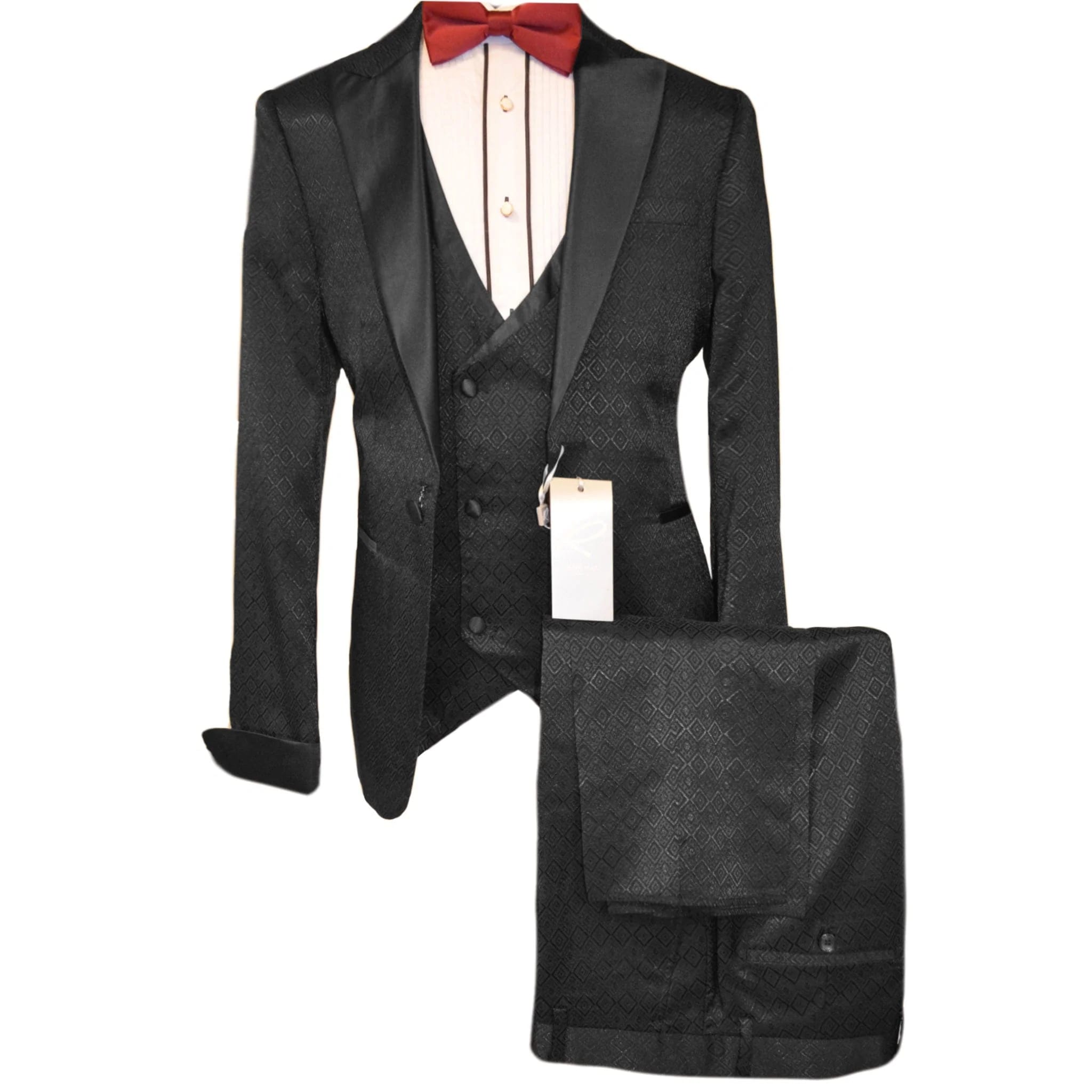 Rossiman Suits For Sale -  Mens Designer Suit - Fashion Suits - Fancy 2 Piece Black Suits - 38 Short Jacket+32 Waist Adjustable 28to34)(Height: 5 4 to5 7 )(Neck  15-16.5)S-M)