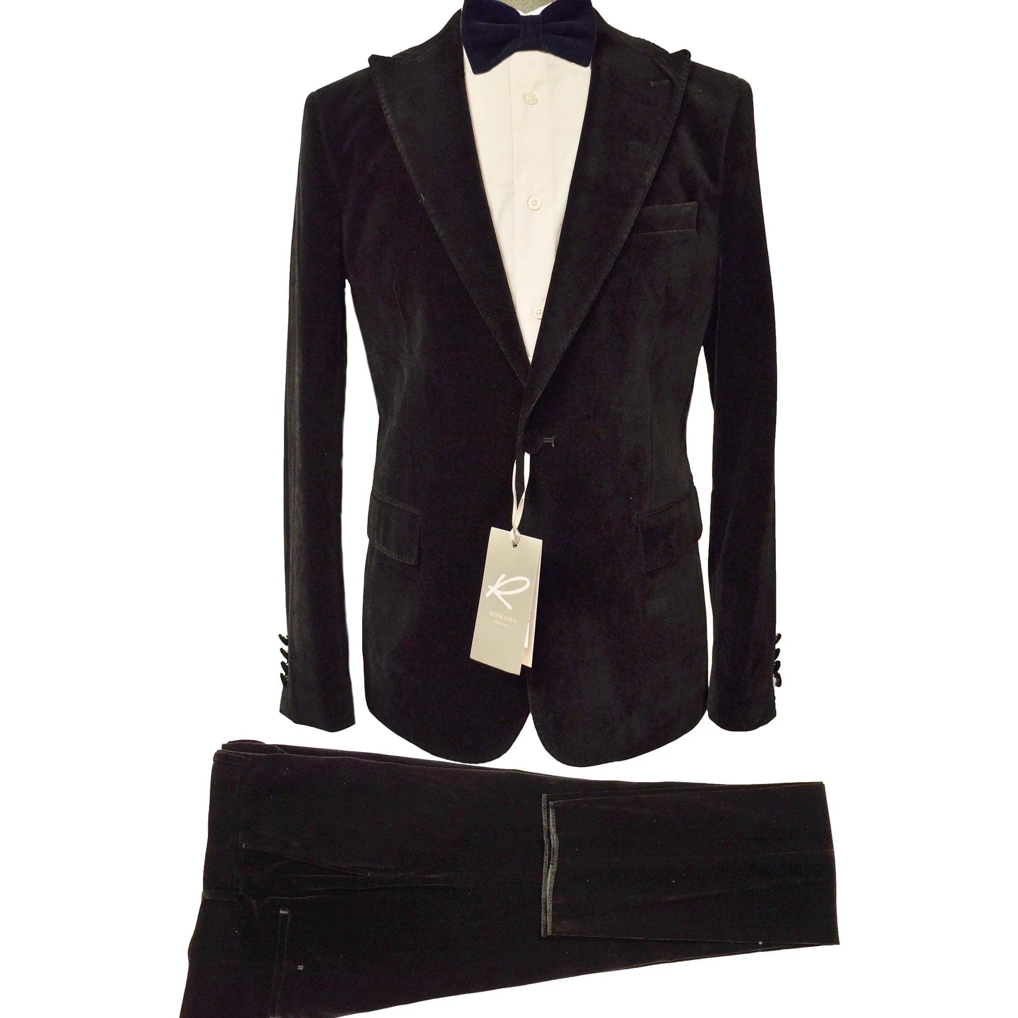 Rossiman Suits For Sale -  Mens Designer Suit - Fashion Suits - Fancy black 2 Piece  Suits - 38 Short Jacket+32 Waist Adjustable 28to34)(Height: 5 4 to5 7 )(Neck  15-16.5)S-M)