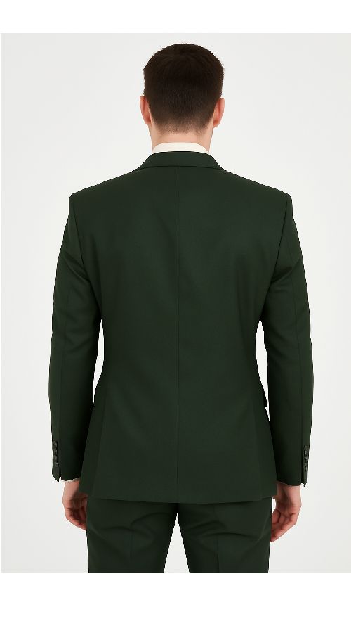 Rossi Man ELI RM117 â€“ Classic 3-Piece Menâ€™s Suit in Hunter Green - 38R