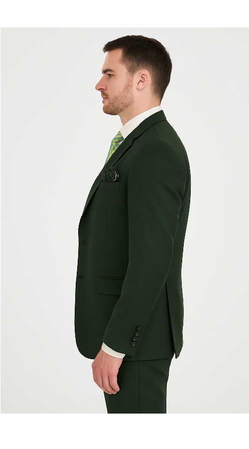 Rossi Man ELI RM117 â€“ Classic 3-Piece Menâ€™s Suit in Hunter Green - 38R