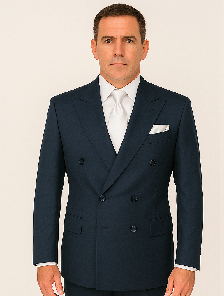Rossi Man ARTHUR RM2302 Double-Breasted Suit â€“ Sophisticated Tailored Style for Men - 38R