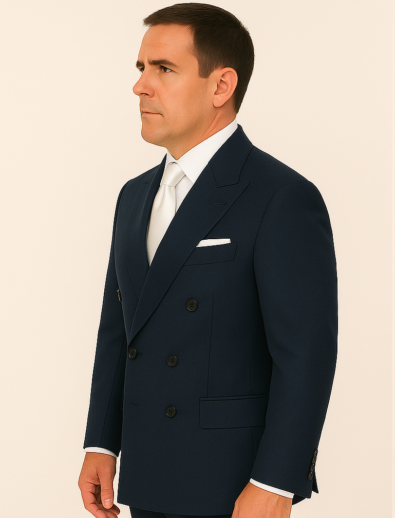 Rossi Man ARTHUR RM2302 Double-Breasted Suit â€“ Sophisticated Tailored Style for Men - 38R