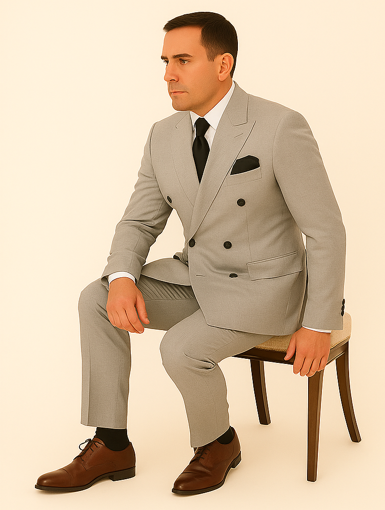 Rossi Man ARTHUR RM2305 Double-Breasted Suit â€“ Elegant Formalwear for Men - 38R