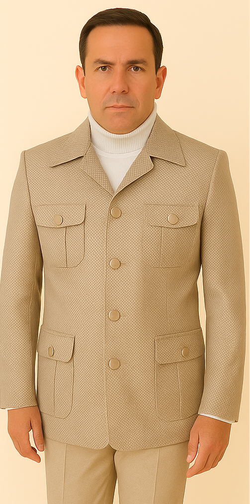 Rossi Man DUKE RM1766 Slim Fit 3-Piece Suit for Men â€“ Modern Cream Off-White Formalwear - S