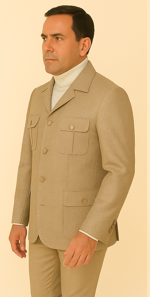 Rossi Man DUKE RM1766 Slim Fit 3-Piece Suit for Men â€“ Modern Cream Off-White Formalwear - S