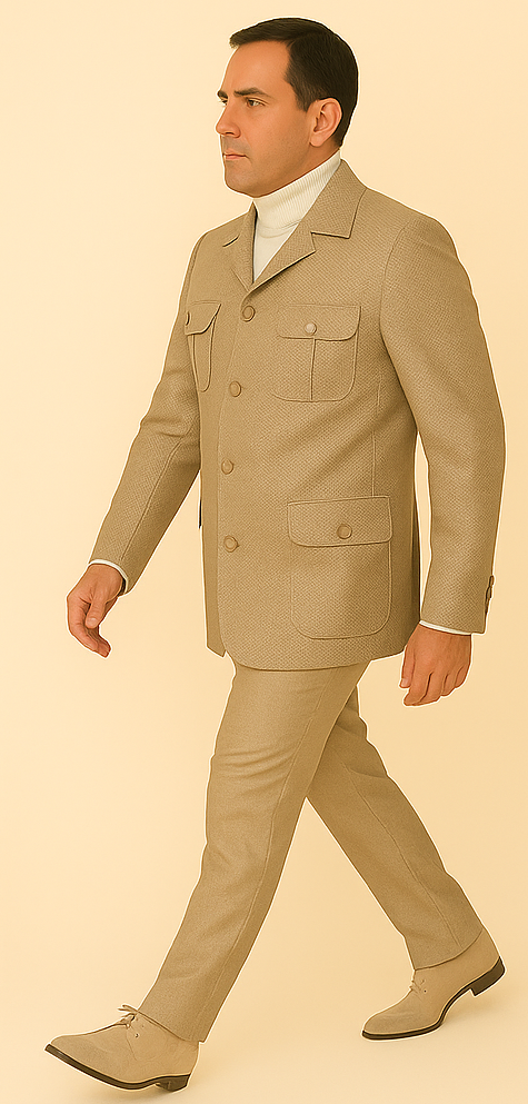 Rossi Man DUKE RM1766 Slim Fit 3-Piece Suit for Men â€“ Modern Cream Off-White Formalwear - S