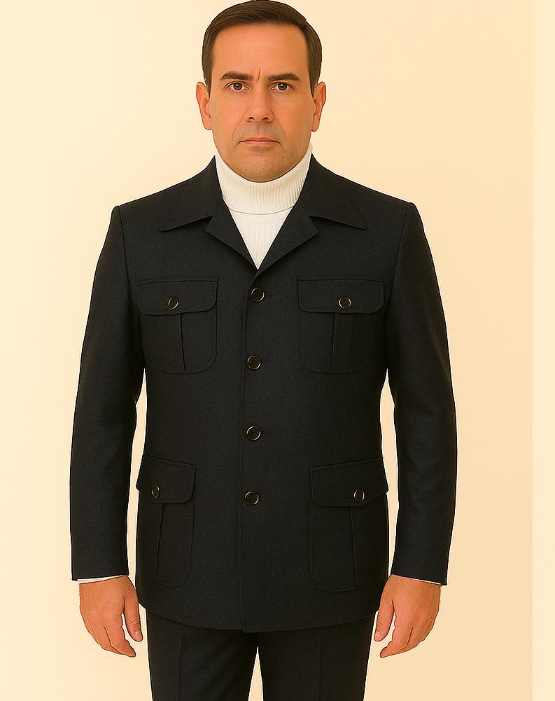 Rossi Man DUKE RM1769 â€“ Slim Fit Black 3-Piece Suit for Men | Modern Formalwear - S