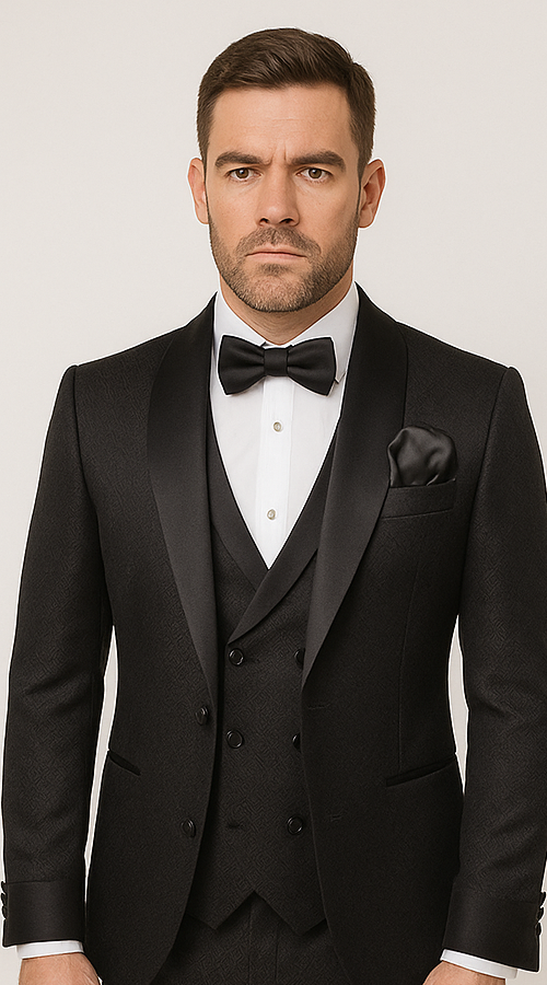 Modern Mens Black Suit- Rossi Man Ford Slim Fit Design | RM1912