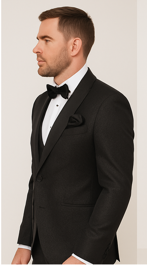 Modern Mens Black Suit- Rossi Man Ford Slim Fit Design | RM1912