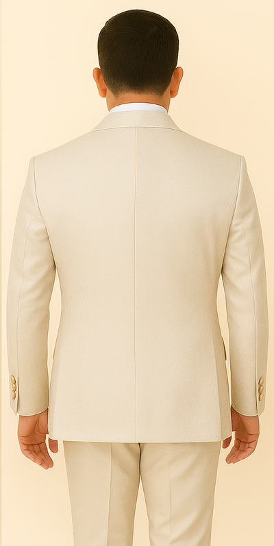 Rossi Man FORD RM1913 â€“ Slim Fit 3-Piece Suit for Men in Off-White | Classic Style for Formal Occasions