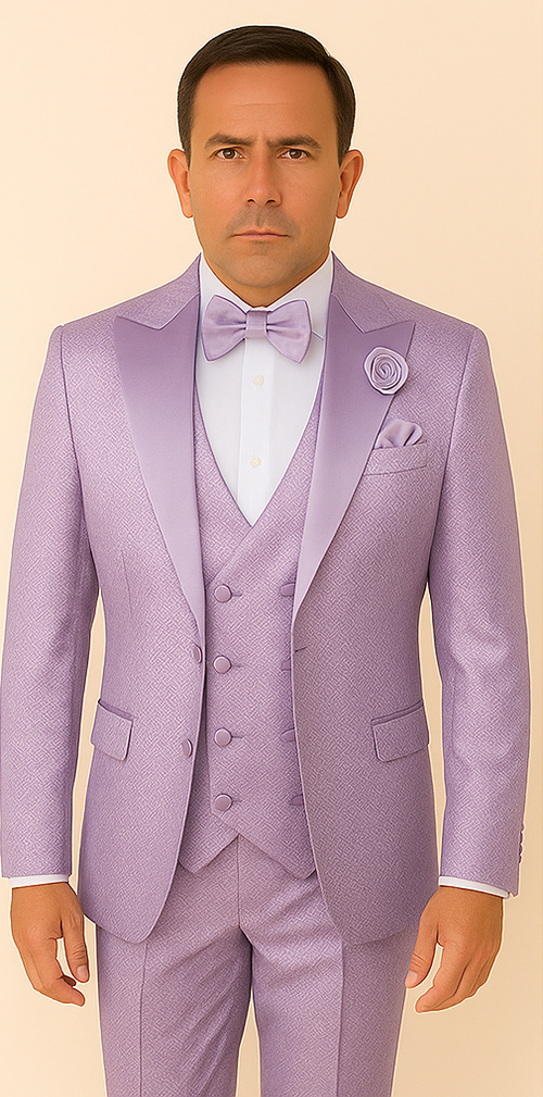 Rossi Man FORD RM1914 â€“ Men's 3-Piece Slim Fit Suit in Purple | Timeless Modern Formalwear