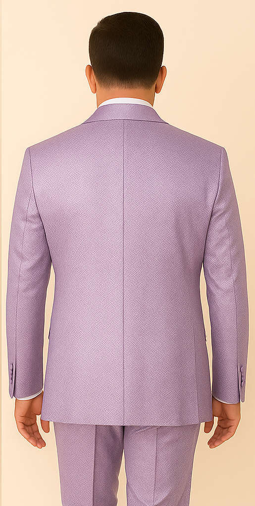 Rossi Man FORD RM1914 – Men's 3-Piece Slim Fit Suit in Purple | Timeless Modern Formalwear - XS