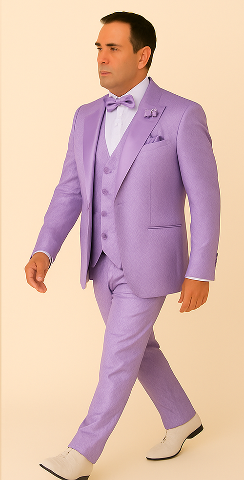 Rossi Man FORD RM1914 â€“ Men's 3-Piece Slim Fit Suit in Purple | Timeless Modern Formalwear