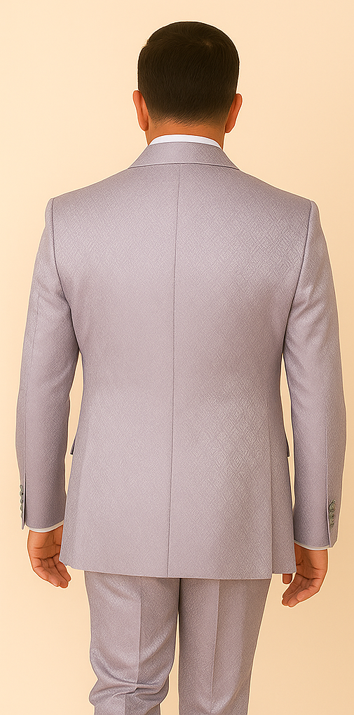 Rossi Man FORD RM1915 – Men's Slim Fit 3-Piece Suit in Silver - XS