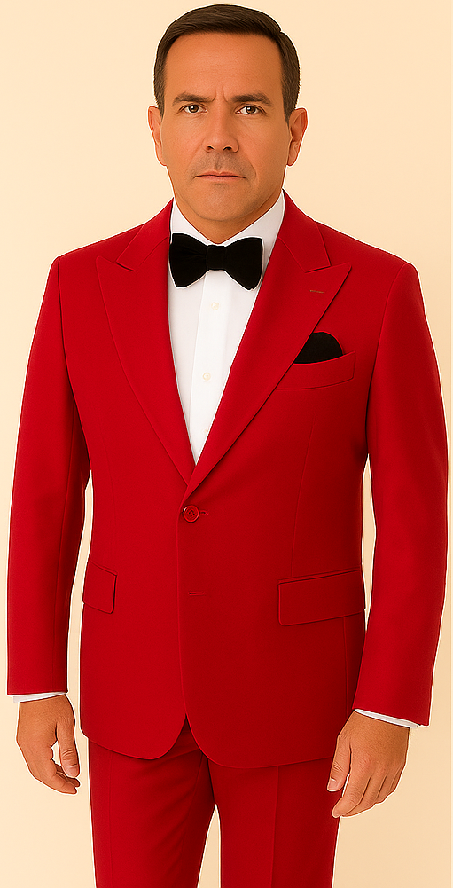 Rossi Man LEO RM1577 – Red Slim Fit 3-Piece Suit for Men | Contemporary Elegance for Formal Occasions - XS