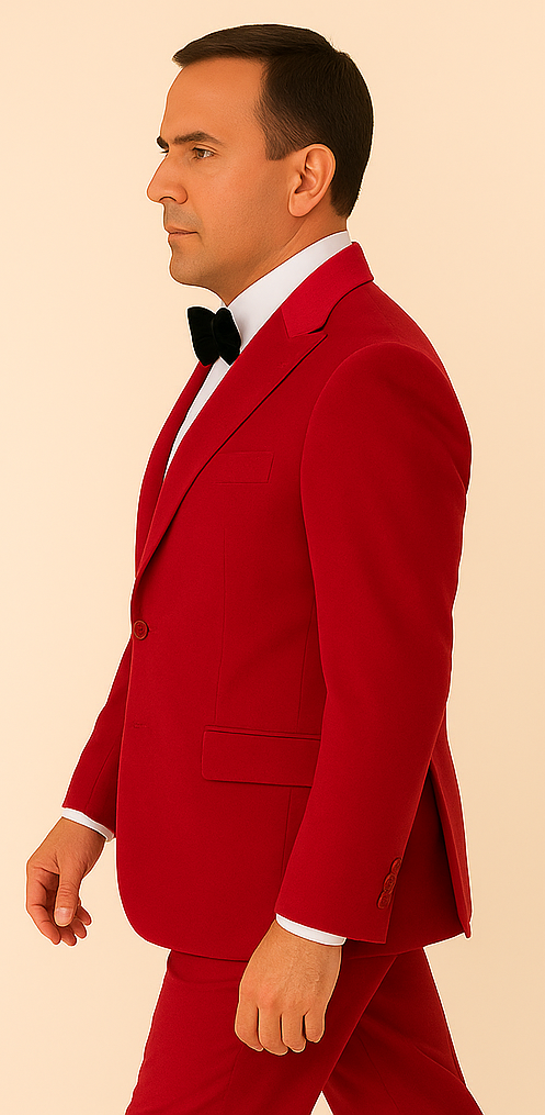 Rossi Man LEO RM1577 – Red Slim Fit 3-Piece Suit for Men | Contemporary Elegance for Formal Occasions - XS