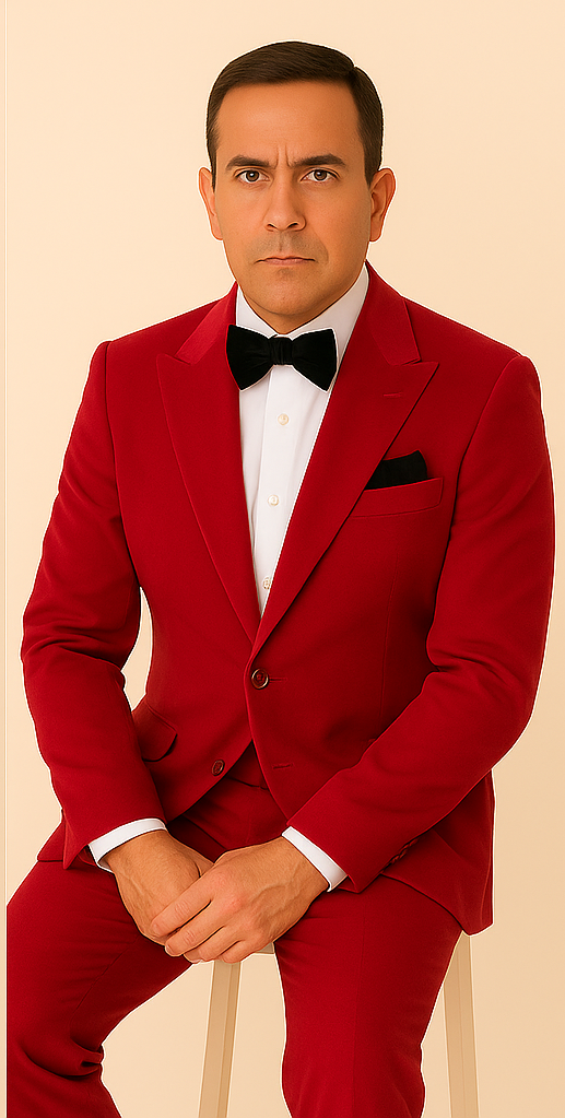 Rossi Man LEO RM1577 â€“ Red Slim Fit 3-Piece Suit for Men | Contemporary Elegance for Formal Occasions
