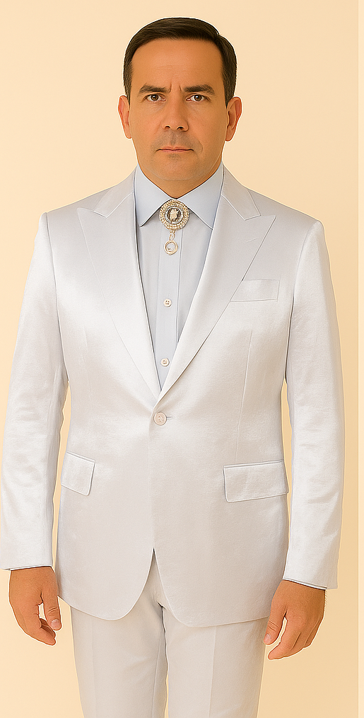 Rossi Man LEO RM1601 â€“ White Slim Fit 3-Piece Suit for Men | Elegant Formalwear Ensemble