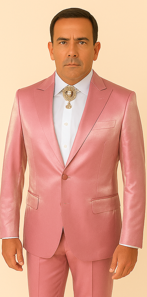 Rossi Man LEO RM1602 â€“ Men's 3-Piece Slim Fit Suit in Pink | Modern Classic Formalwear