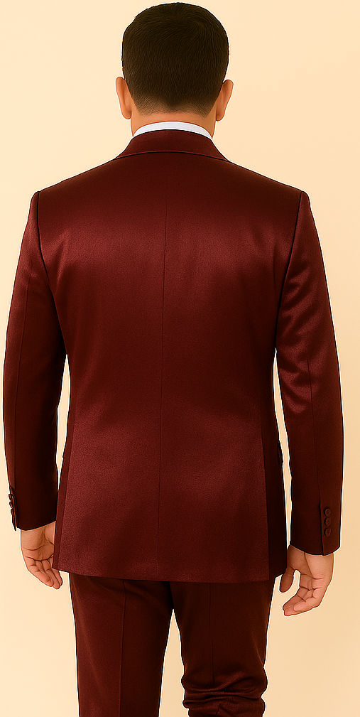 Rossi Man LEO RM1608 – Dark Red 3-Piece Slim Fit Suit for Men | Perfect for Formal & Wedding Events - XS